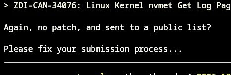 多个Linux内核漏洞被误公开，部分漏洞CVSS评分达9.0Trend Micro旗下ZDI提交的多份Linux内核漏洞报告被误发布至公开邮件列表，涉及网络、SMB、虚拟化图形驱动和存储等子系统，其中两项CVSS评分达9.0并可能导致远程代码执行