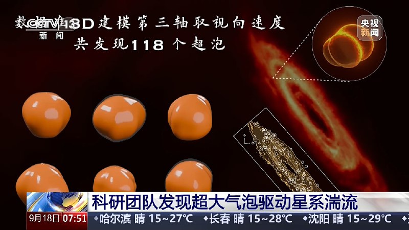 全球首次：清华牵头团队发现超大气泡驱动星系湍流，为数十年科学猜想提供关键证据清华大学李菂团队联合国内外机构，利用中国天眼FAST和美国JVLA观测仙女座星系，发现118个中性氢超大气泡