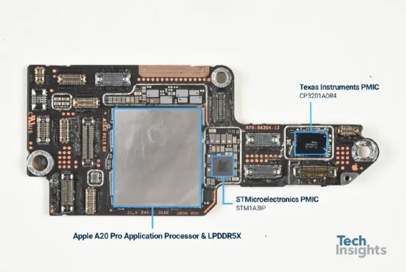 苹果首款2nm芯片详细拆解TechInsights拆解iPhone 18 Pro发现，苹果A20 Pro采用台积电N2全环绕栅极纳米片晶体管，裸片面积约98.2平方毫米，配备六核CPU、七核GPU及双16核神经网络引擎，并改用96位LPDDR5X并排封装