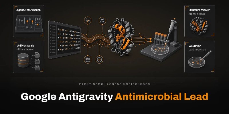 对抗超级细菌新武器：谷歌 Antigravity 用 AI 加速抗菌肽发现谷歌推出的 Google Antigravity 智能开发平台整合数据库检索、蛋白质结构分析和文献综合等功能，借助 ProtNLM 模型预测未表征蛋白质的生物功能